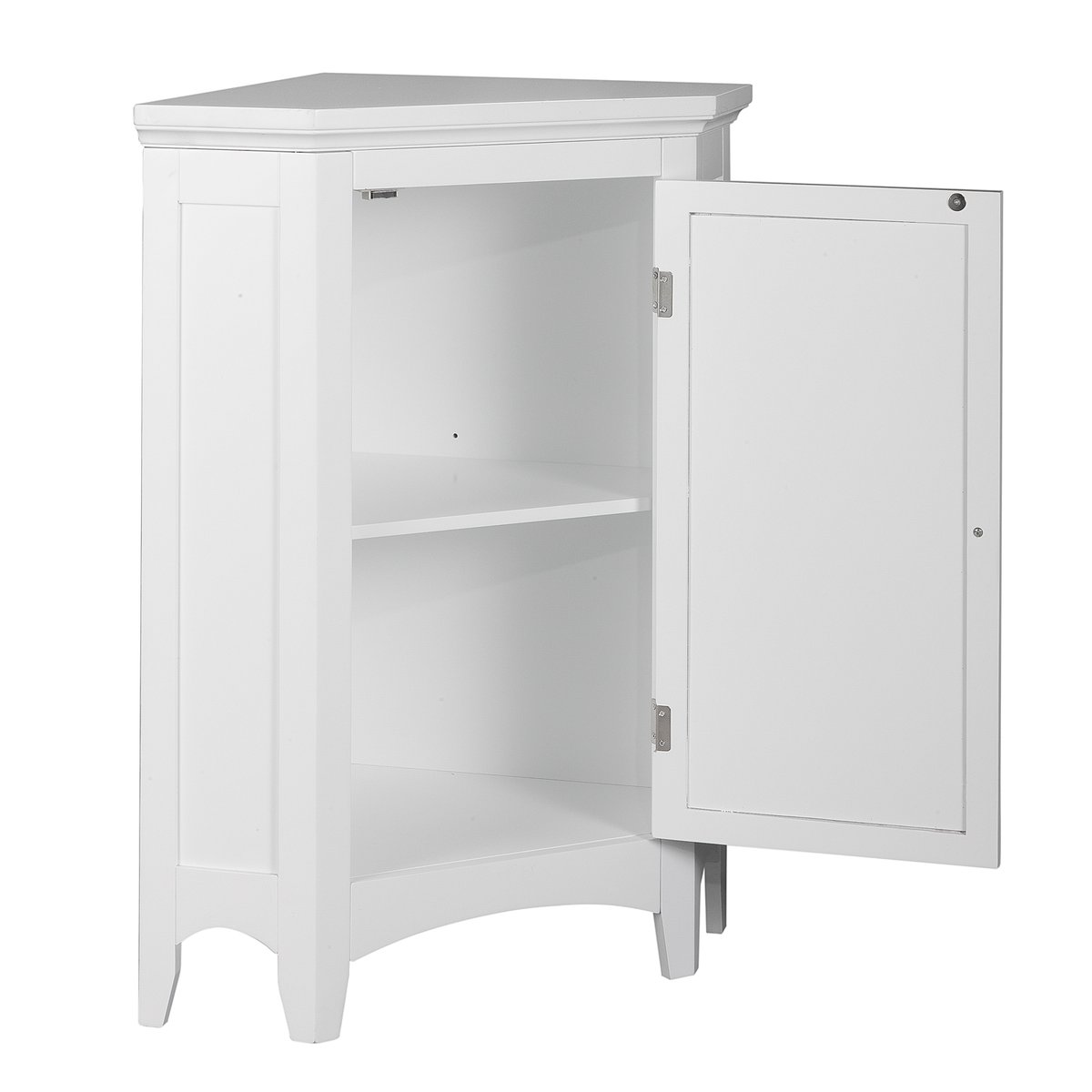 Meuble d’Angle Salle de Bain avec Porte Louver & Étagère, GLANCY white, TEAMSON HOME