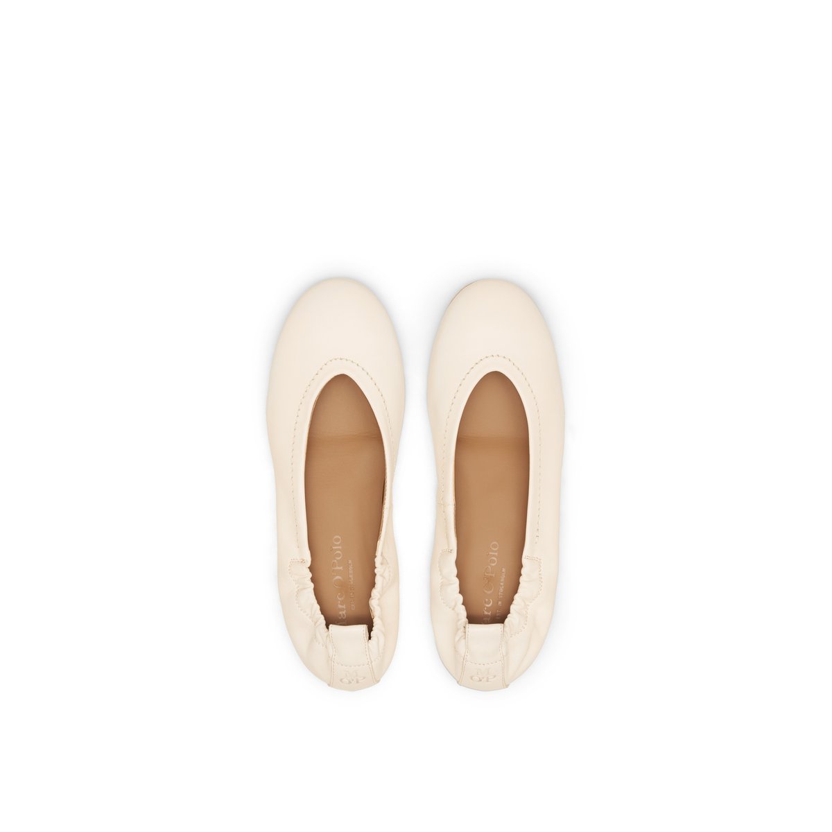 Ballerine en cuir de vache noble weiß, MARC O'POLO