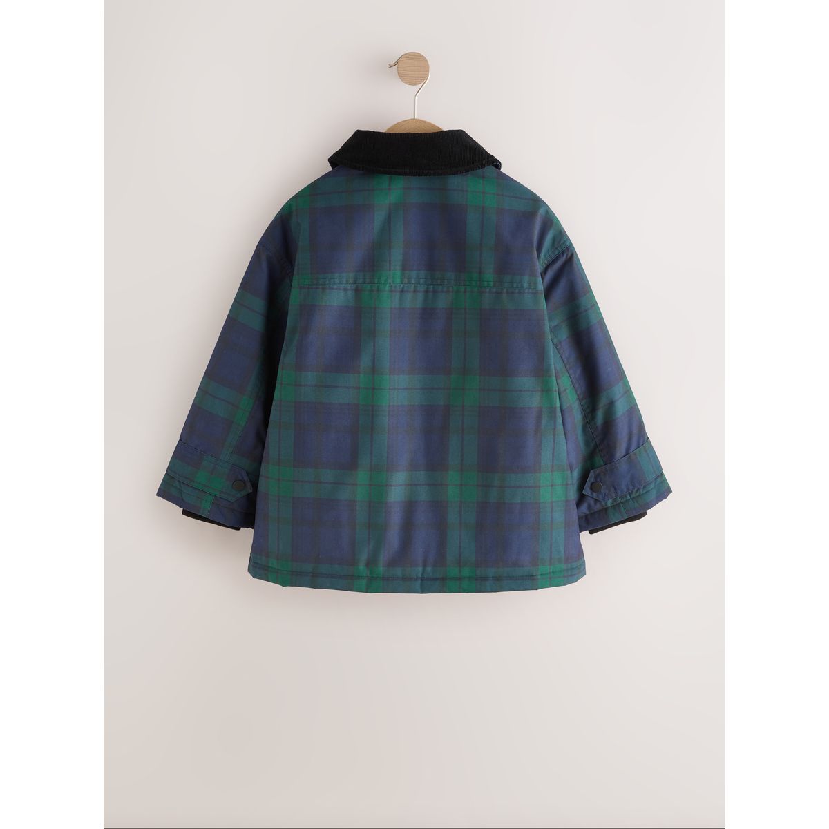 Barn jacket imperméable carreaux bleu marine/vert, NEXT