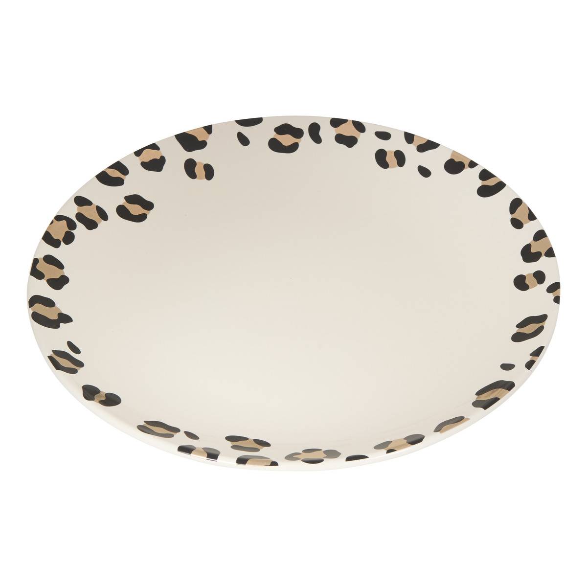 Lot de 6 Assiette plate motif léopard D. 26 cm beige, FEERIC LIGHTS & CHRISTMAS