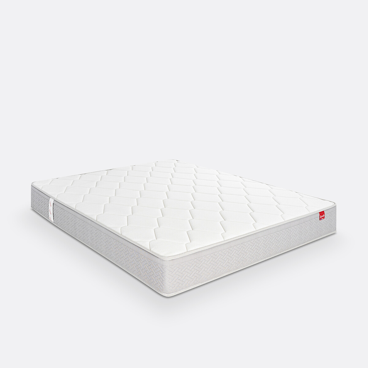 Matelas 540 ressorts ensachés ferme, Itinéraire blanc/gris souris, EPEDA