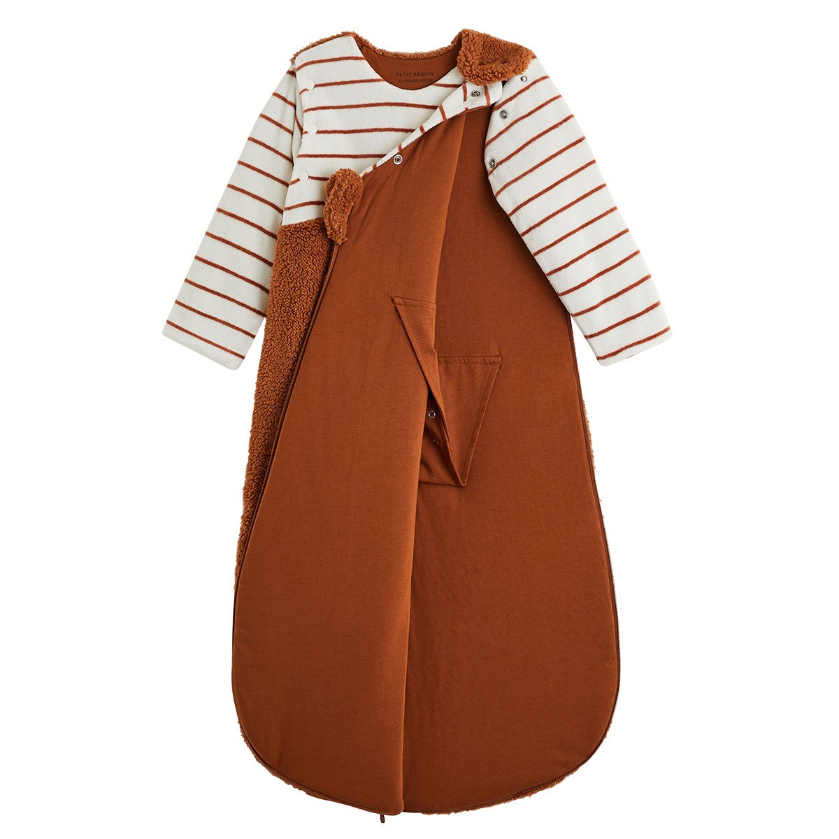 Gigoteuse TOG2 en sherpa avec manches amovibles Moka marron, PETIT BEGUIN