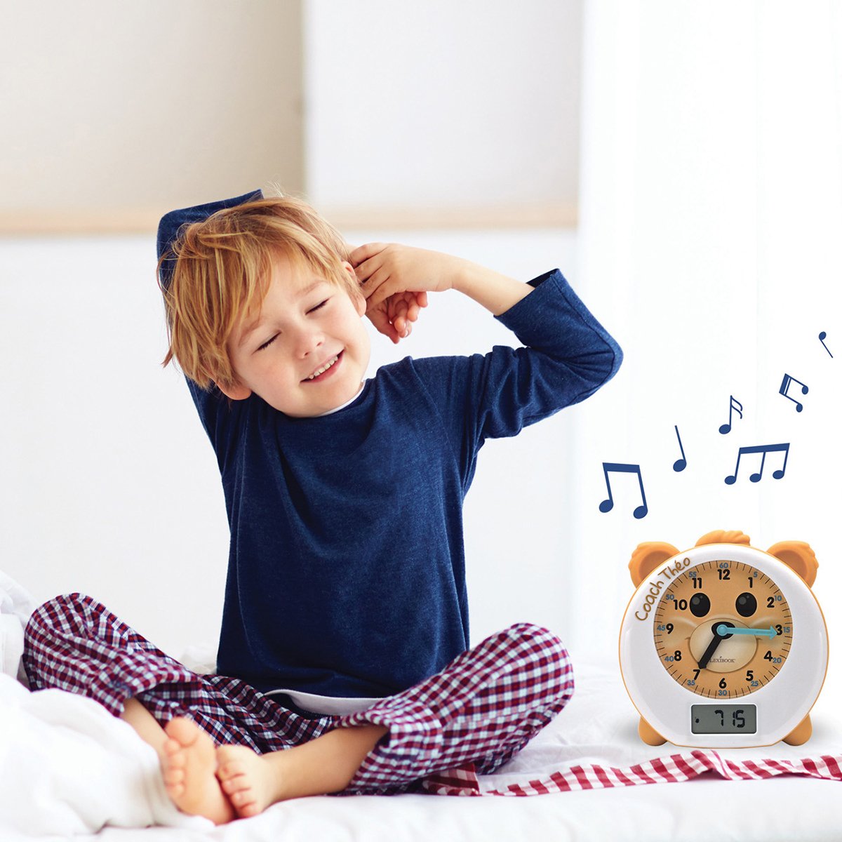 THEO mon Réveil Éducatif Coach de Sommeil blanc, LEXIBOOK