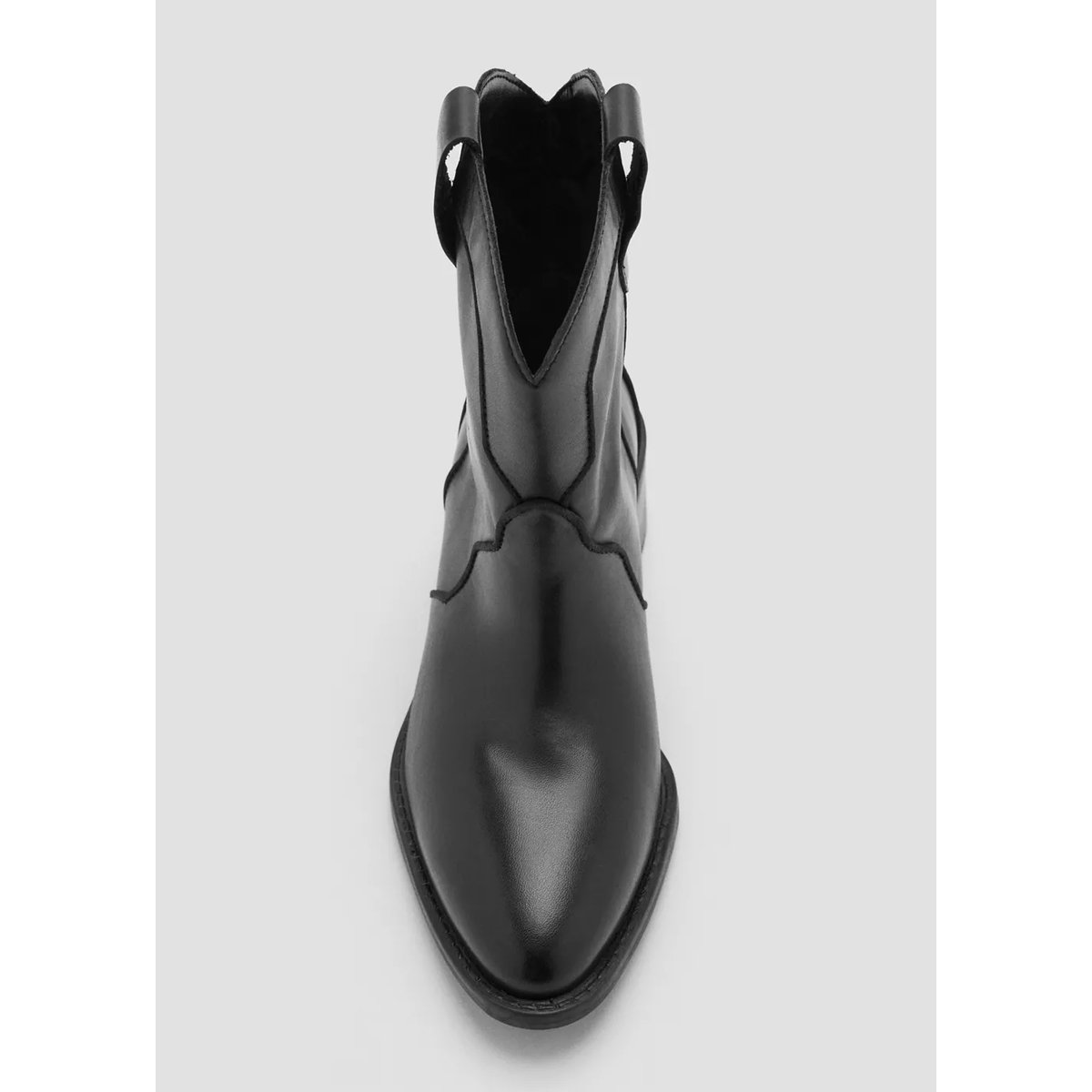 Bottines cuir cowboy noir, MANGO TEEN