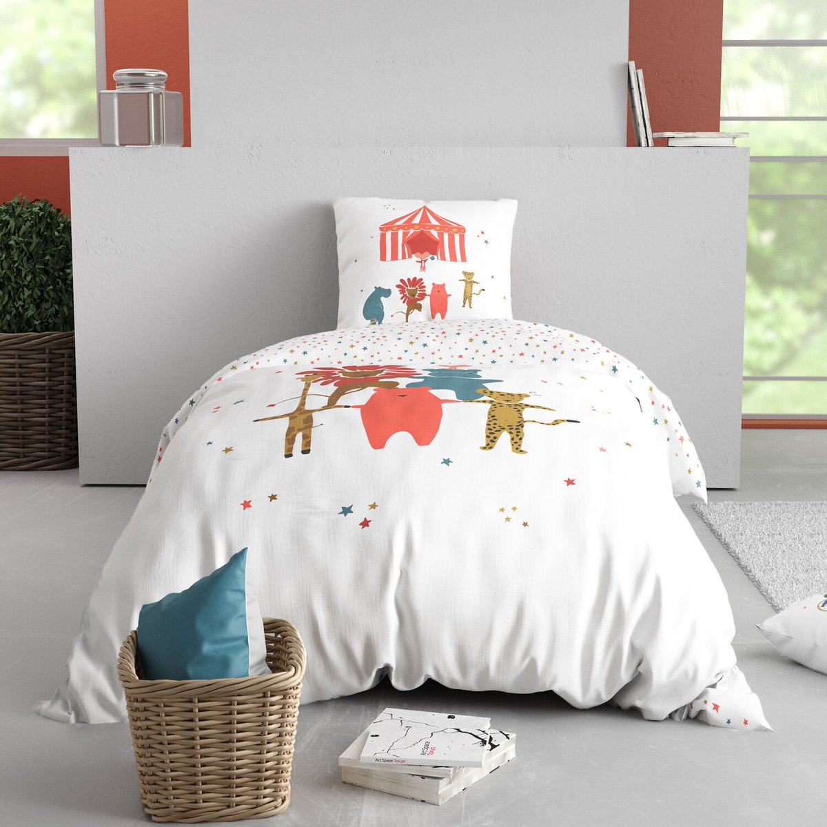 Parure de lit enfant coton, Circus rose, C DESIGN HOME TEXTILE