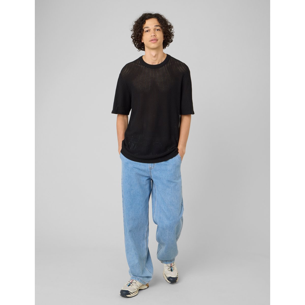 T-shirt maille filet noir, BZB