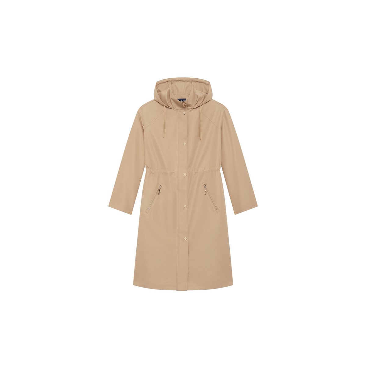Manteau droit capuche GMIALONG marron, CAROLL