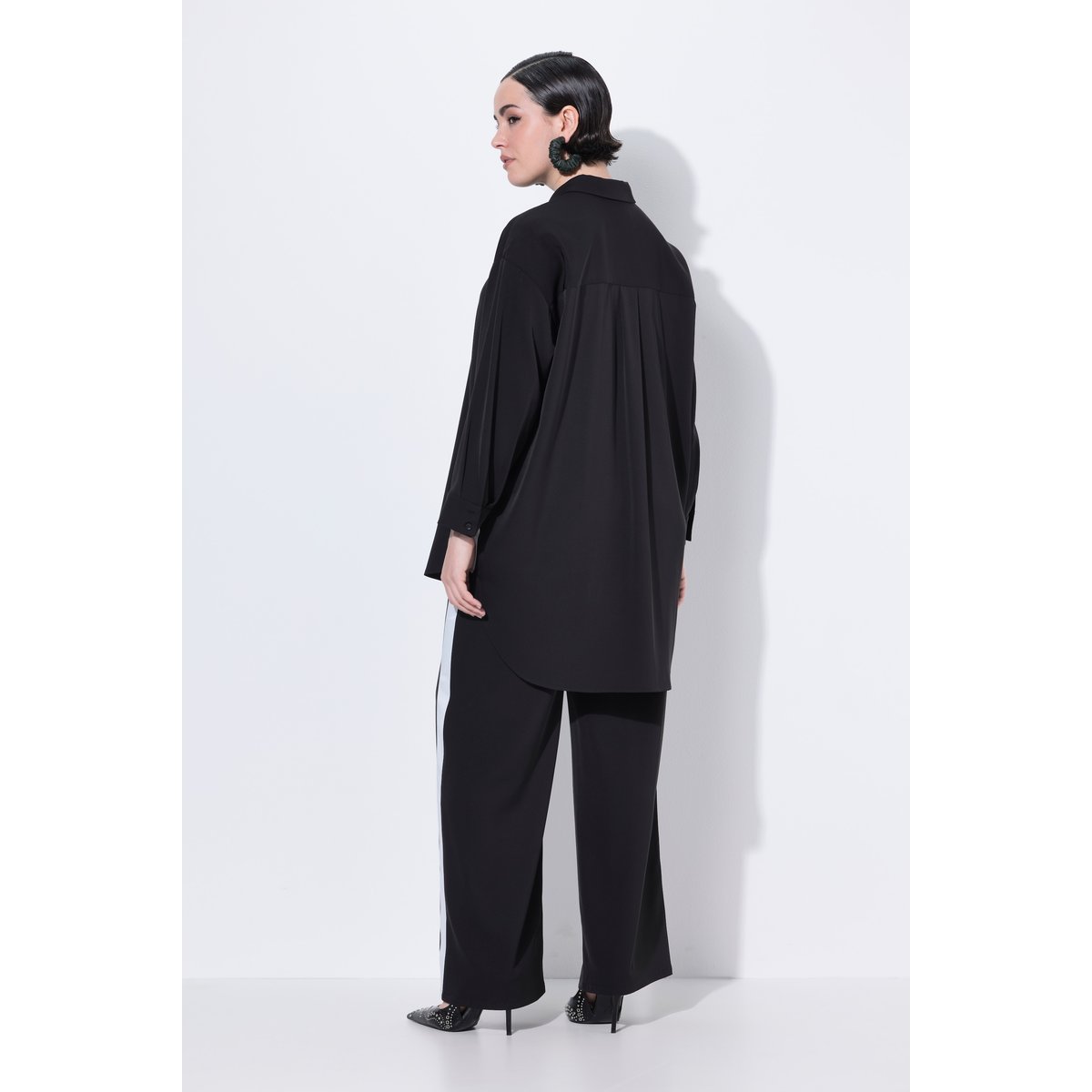 Chemisier long oversize noir, ULLA POPKEN