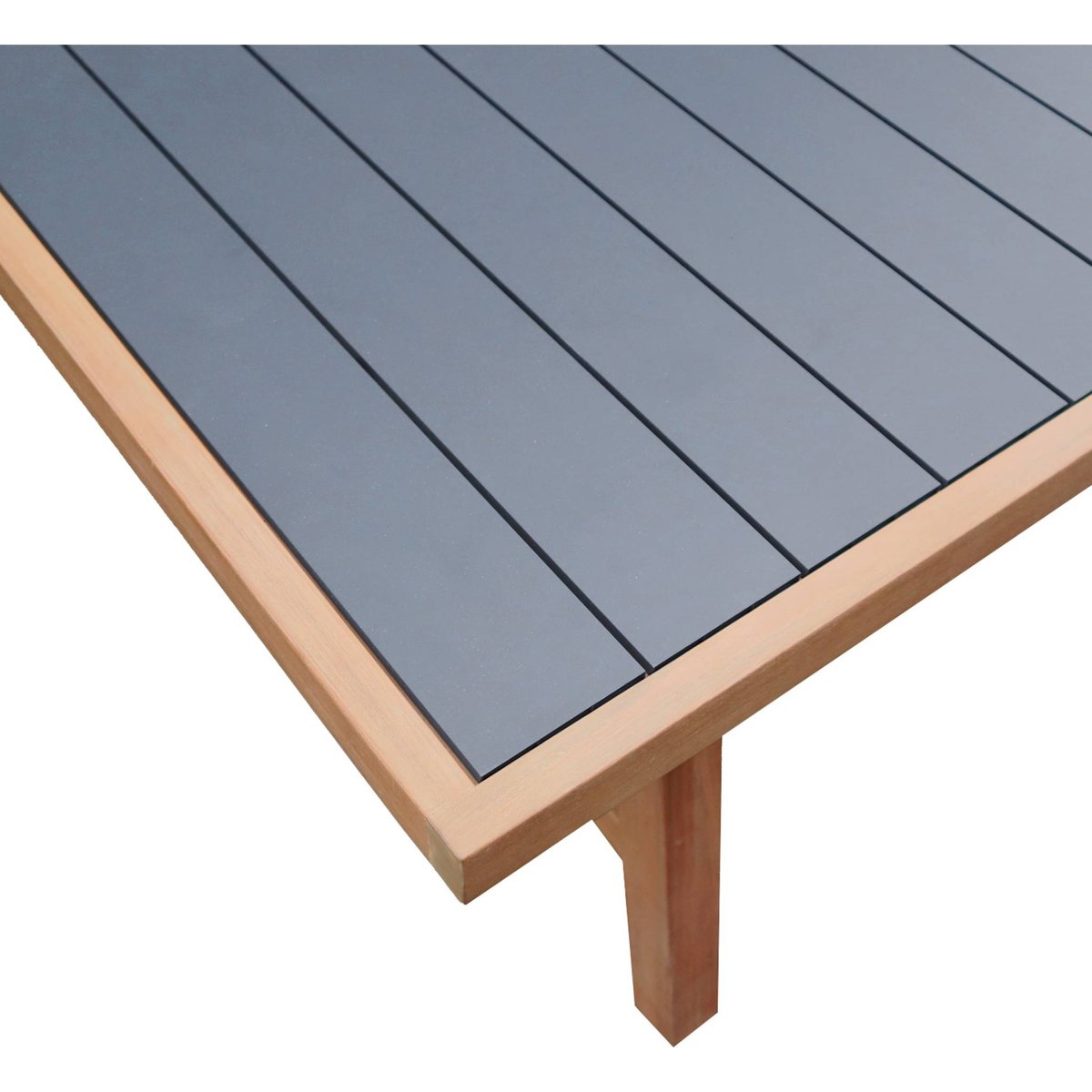 Table de jardin bois d'acacia et aluminium 8 places ELDORA anthracite, SWEEEK