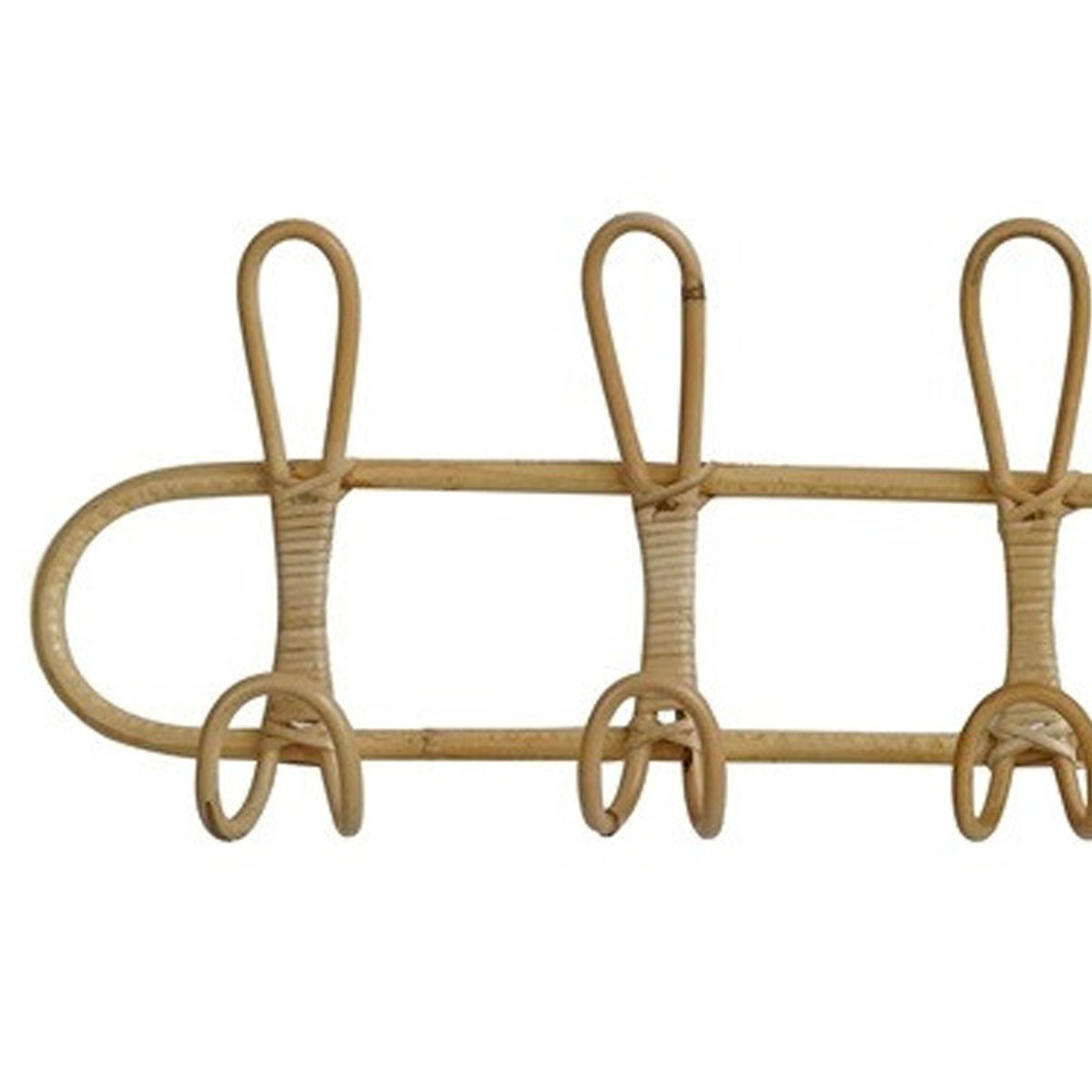 Portemanteau mural en rotin 65x5.5x20cm bois, WADIGA