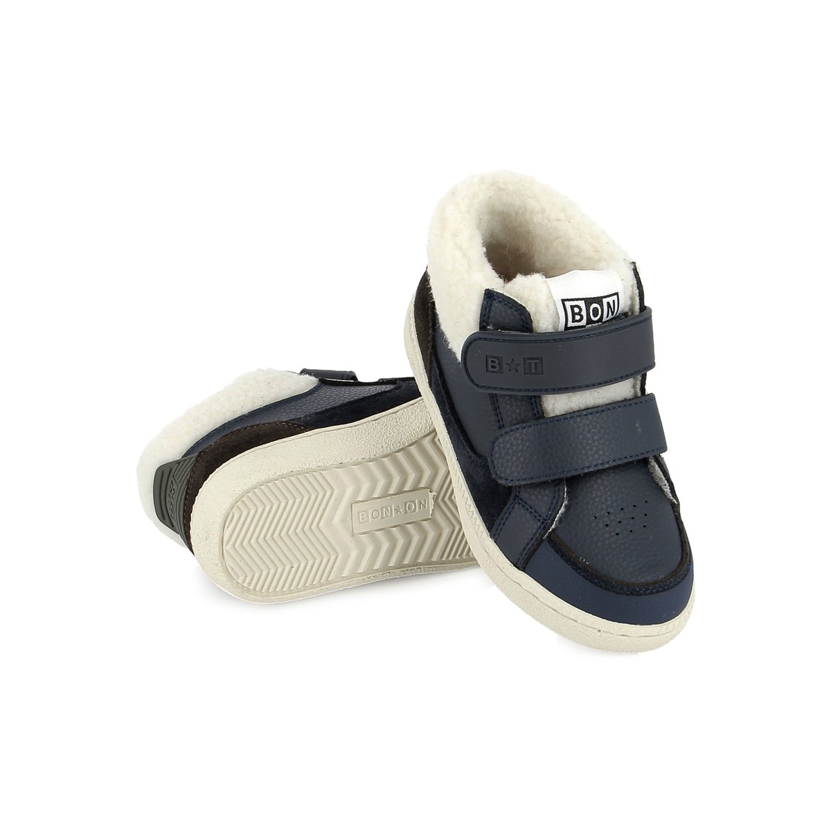 Basket à Scratch BT KIX HI FUR marine / marron, BONTON