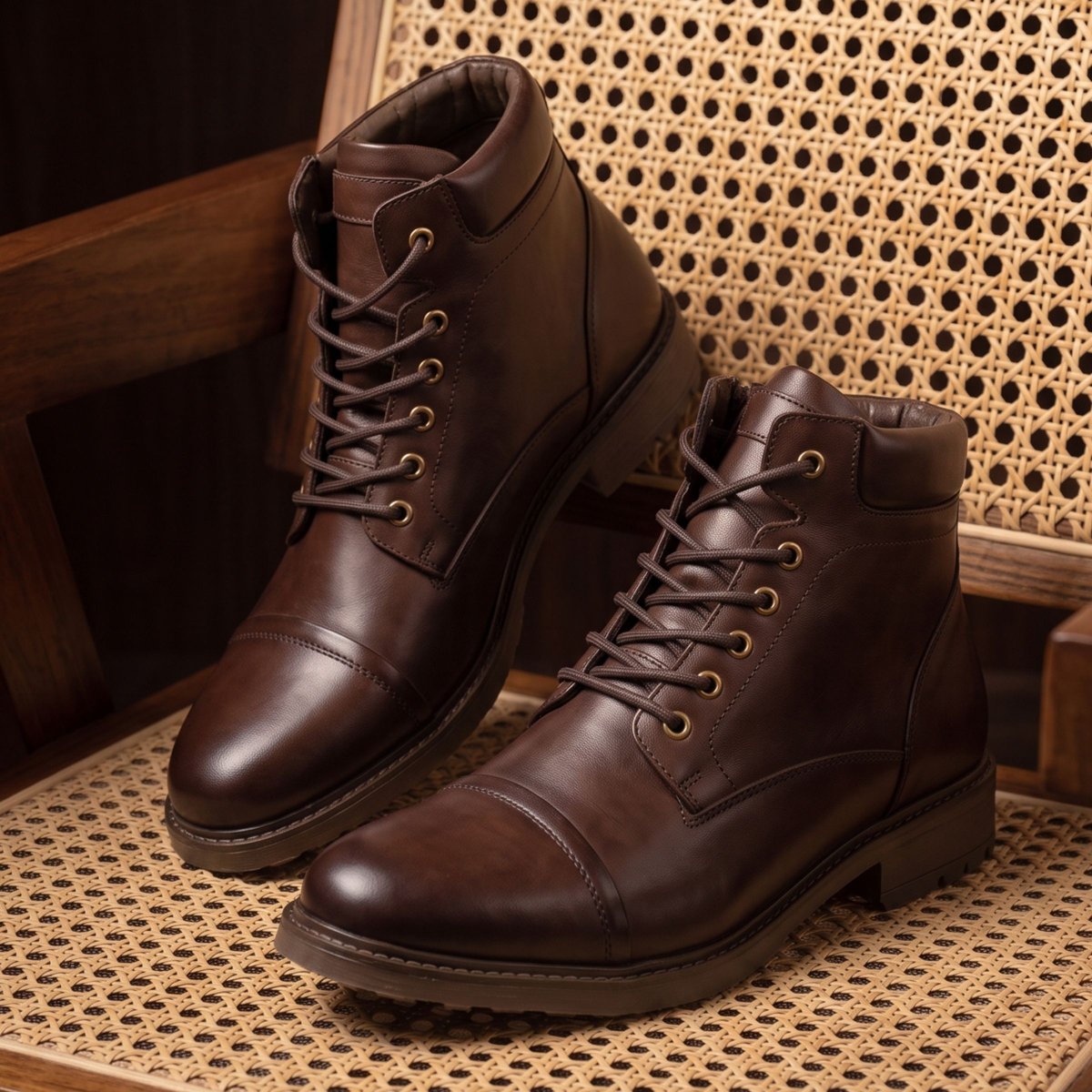 Boots rangers Elliot cuir marron, JULES & JENN
