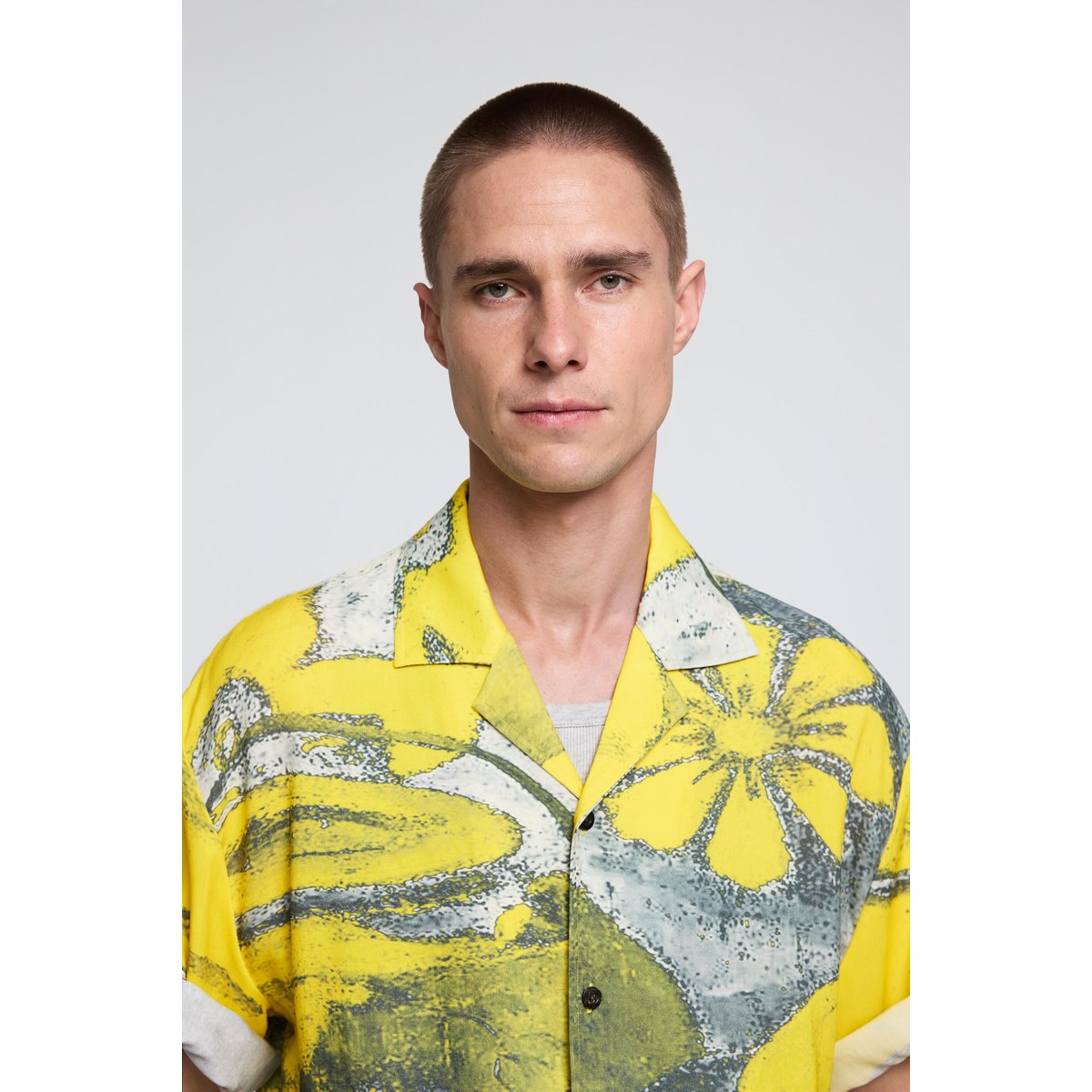Chemise à carreaux imprimée jaune, DESIGUAL