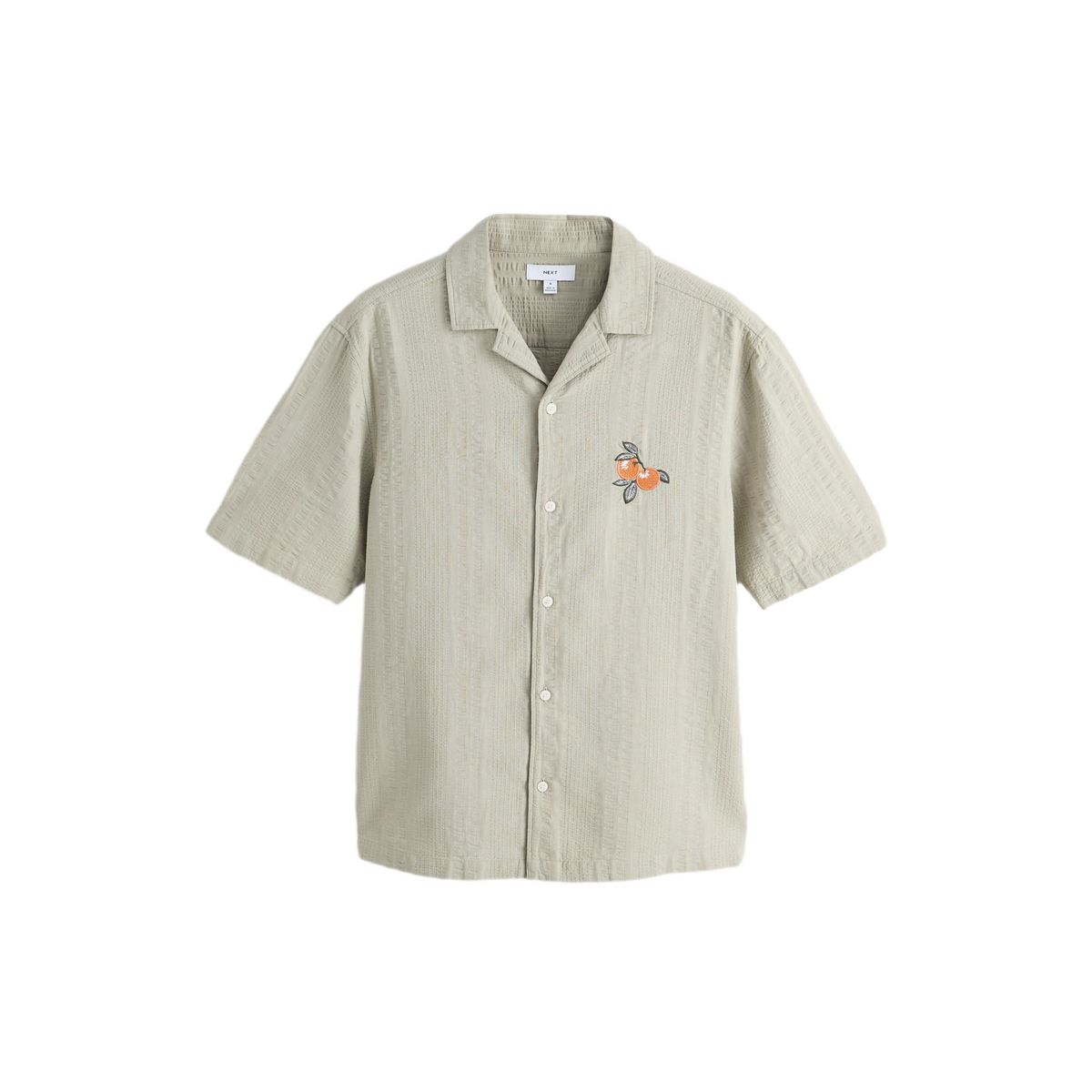 Chemise texturée à manches courtes et motif vert, NEXT