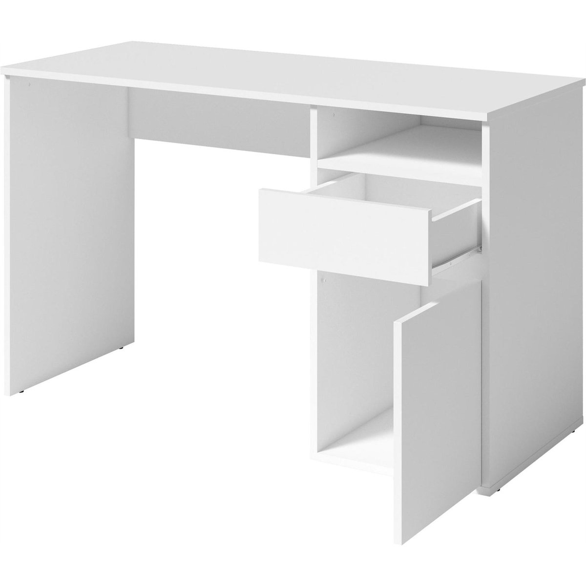 Bureau BILLA en bois avec tiroir et rangement blanc, RECOLLECTION