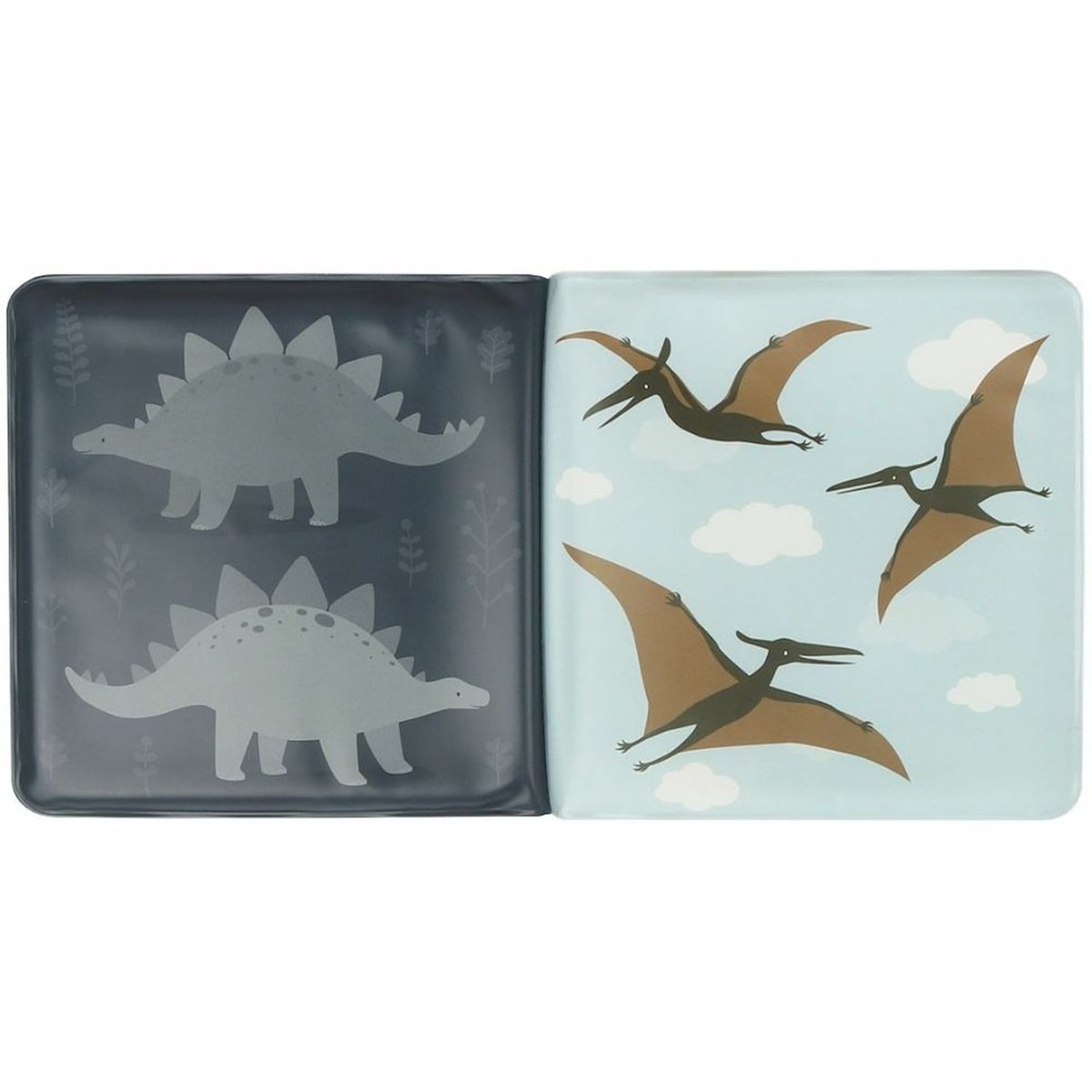 Livre de bain Amis des Dinosaures gris, marron, bleu, A LITTLE LOVELY COMPANY
