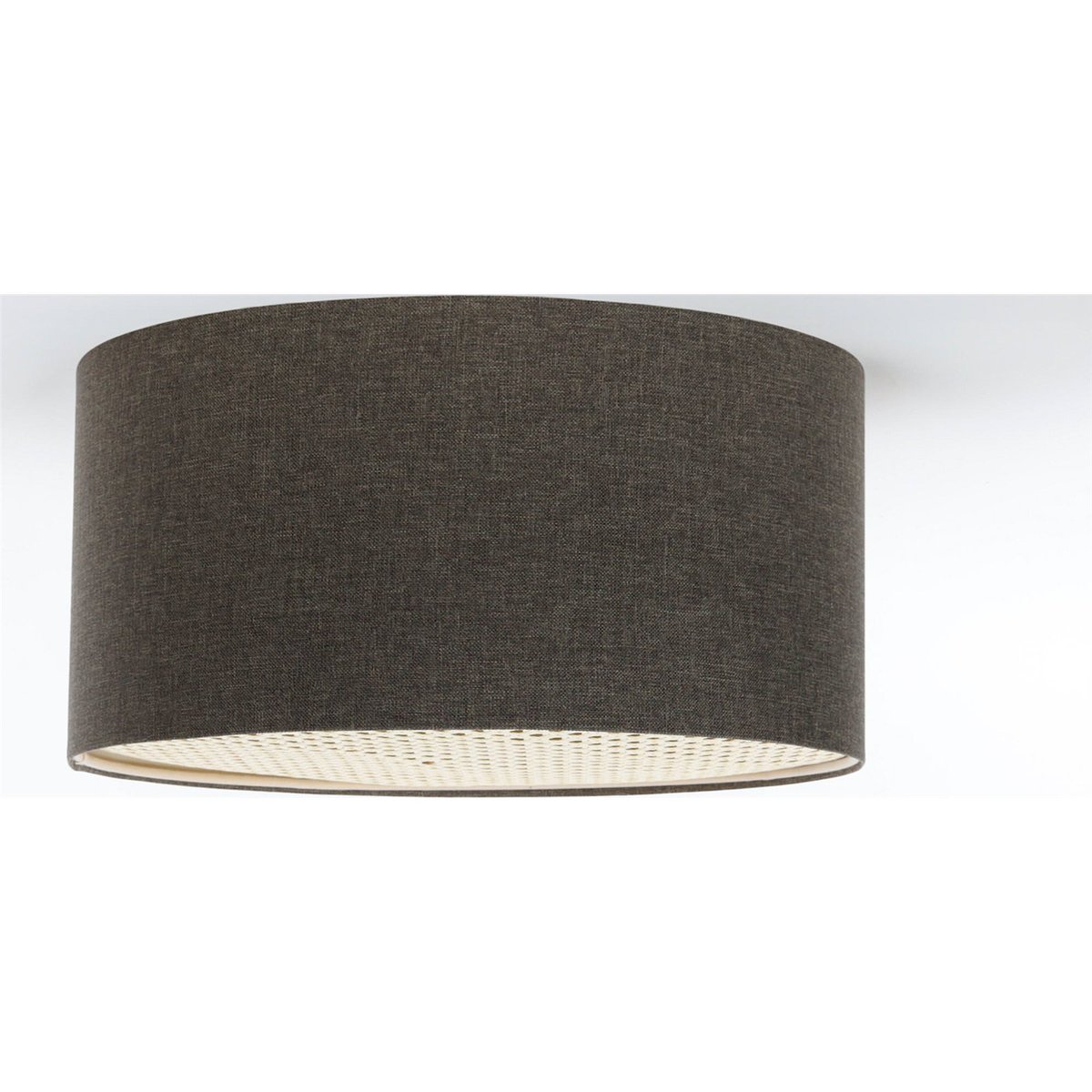 Plafonnier rond en tissu et rotin Boho Elegant marron naturel et rotin clair, BPS KONCEPT