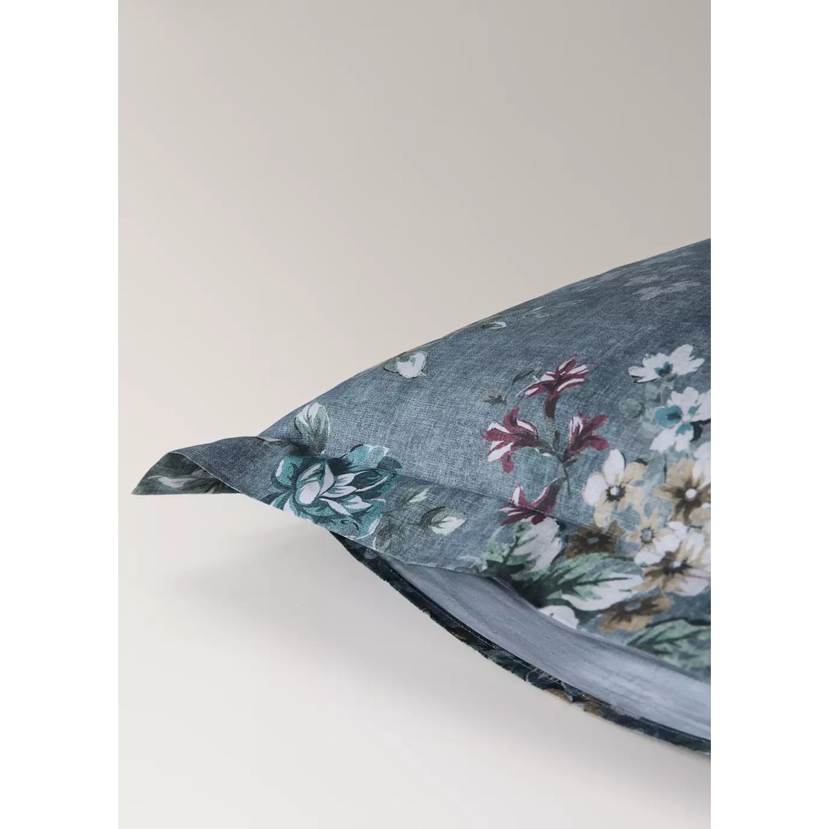 Lot de 2 taies d’oreiller 100 % coton floral, 60 x 60 vert forêt, MANGO HOME