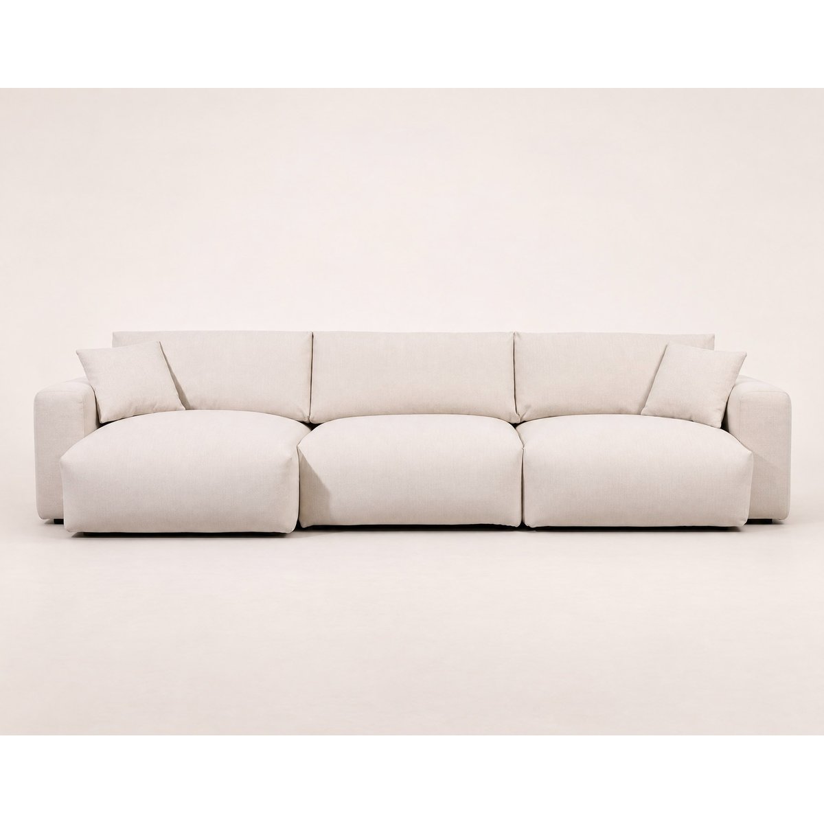 canapé d'angle réversible 5 places en tissu, JULINE beige, BEST MOBILIER