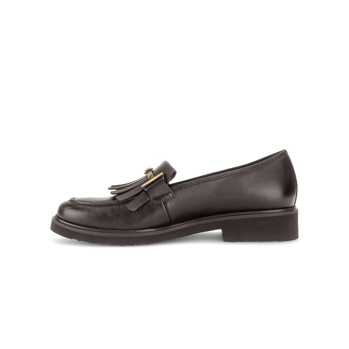 Mocassins en cuir lisse à talon décroché marron, GABOR