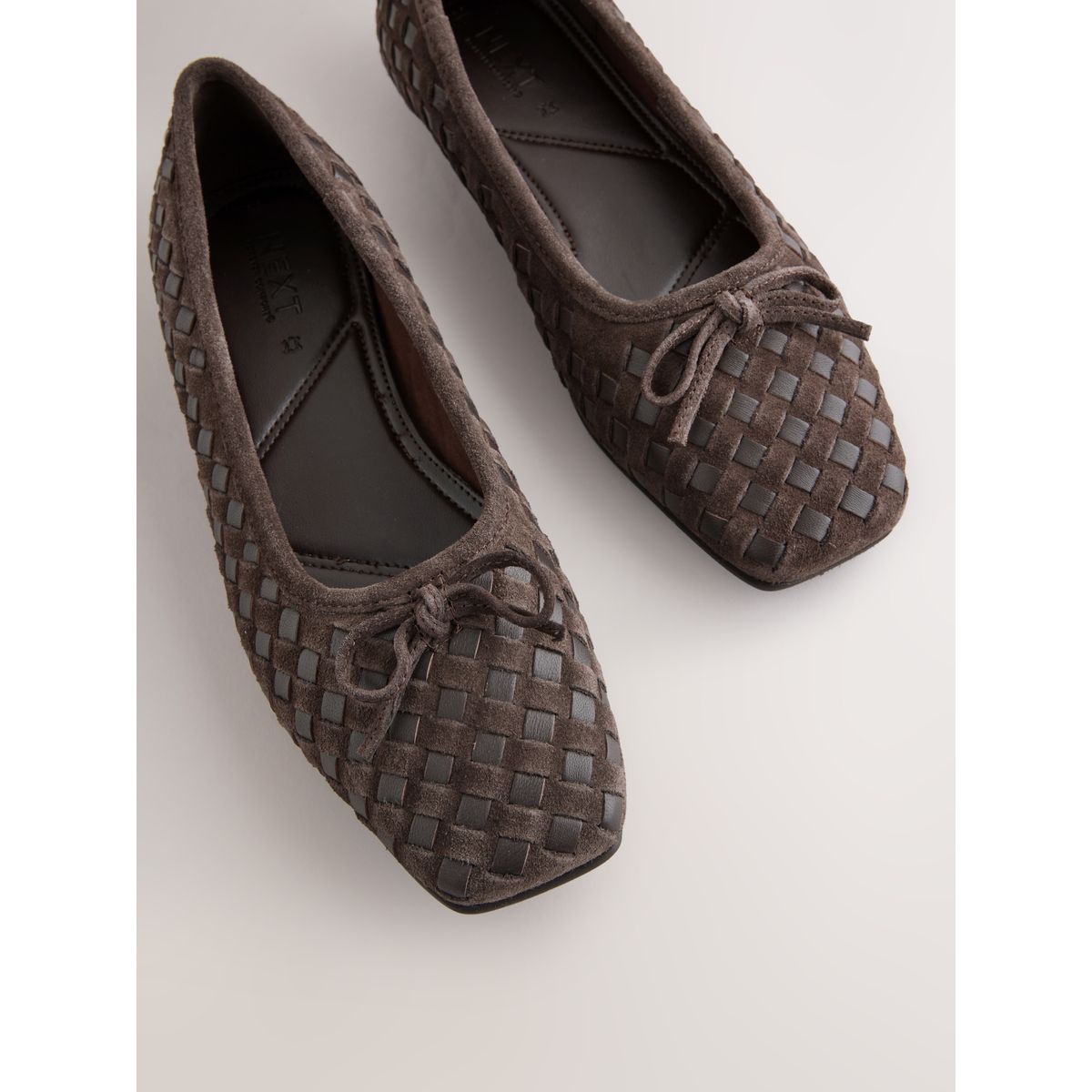Ballerines en cuir tissé forever comfort® marron chocolat, NEXT
