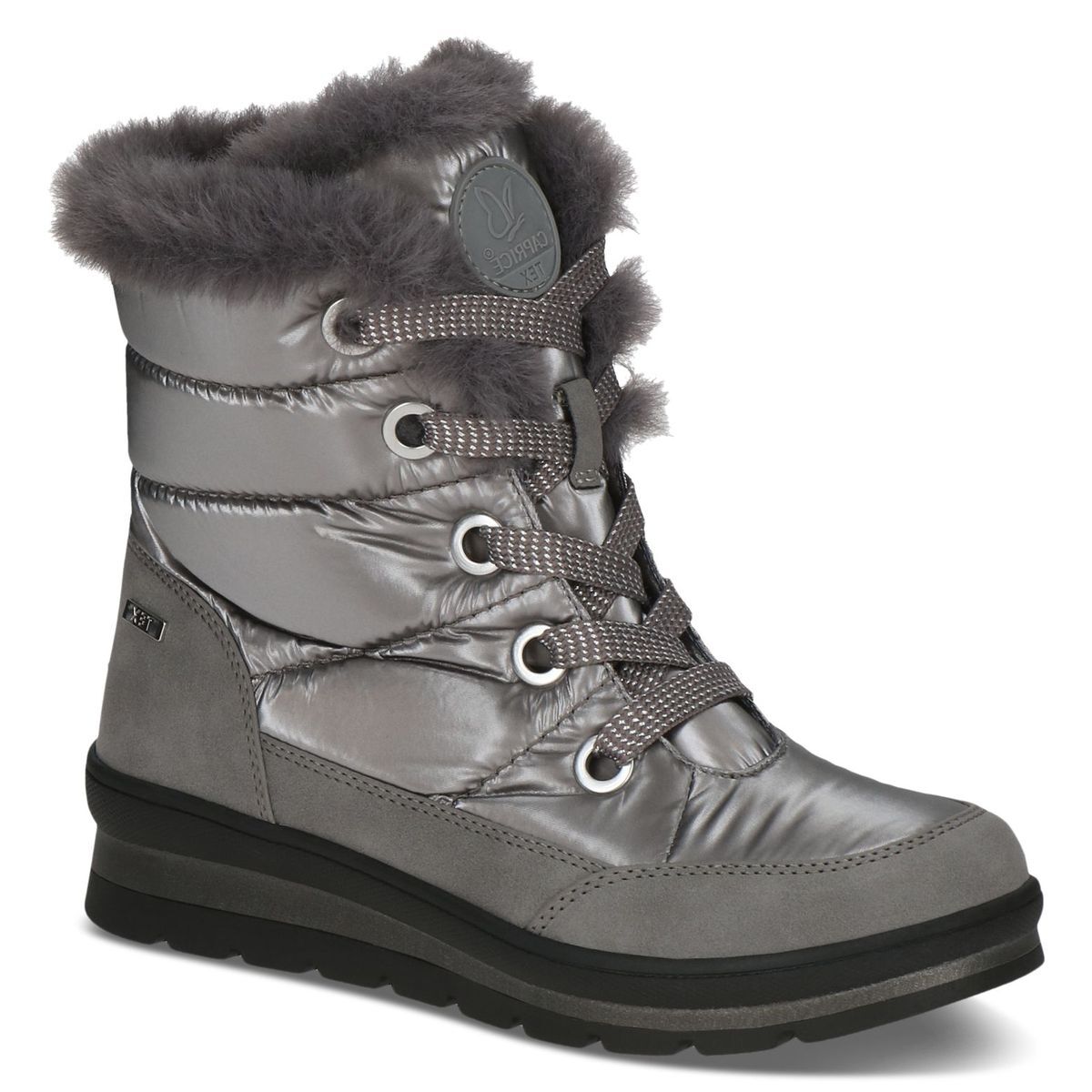 Bottine fourée marron mocca croco, CAPRICE