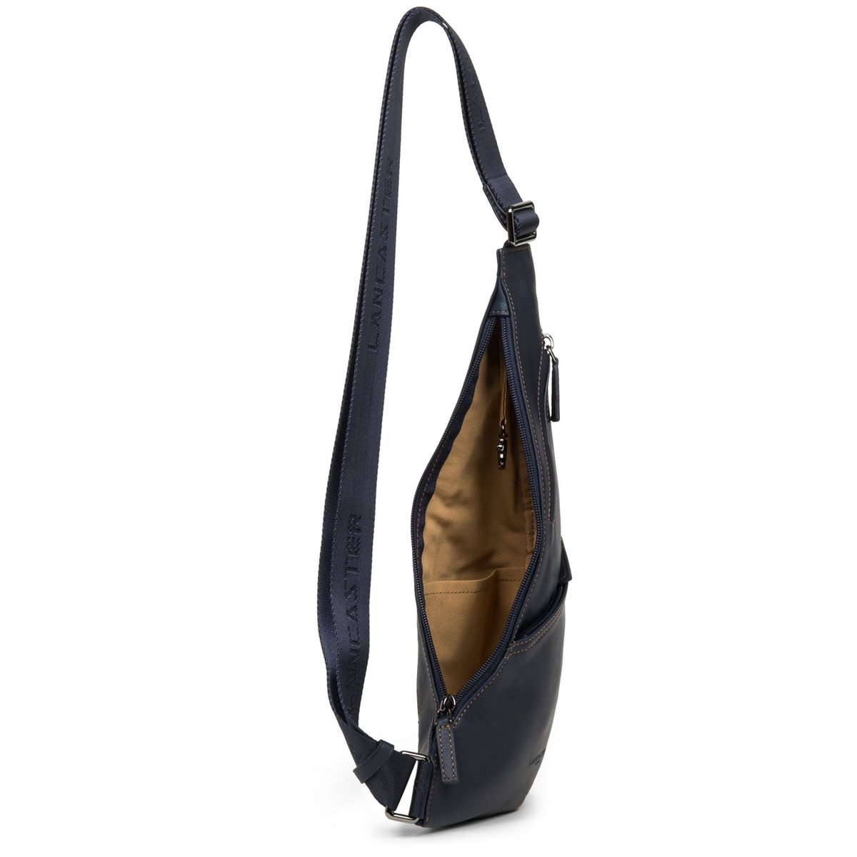 Sac body SOFT VINTAGE HOMME bleu - fonce - camel, LANCASTER