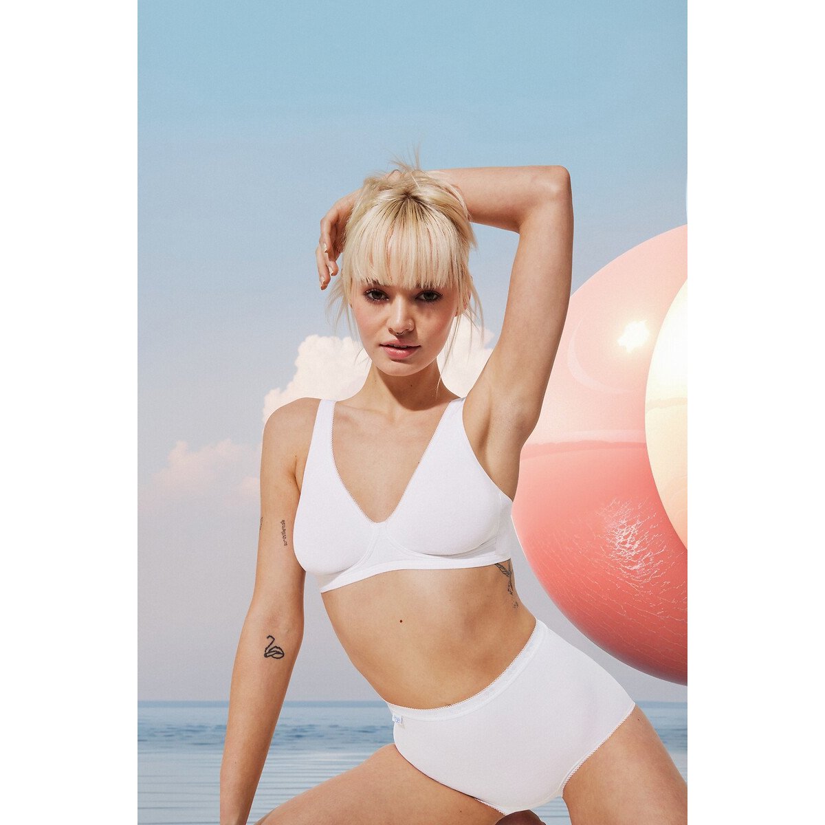 Soutien-gorge sans armatures Basic+ blanc, SLOGGI