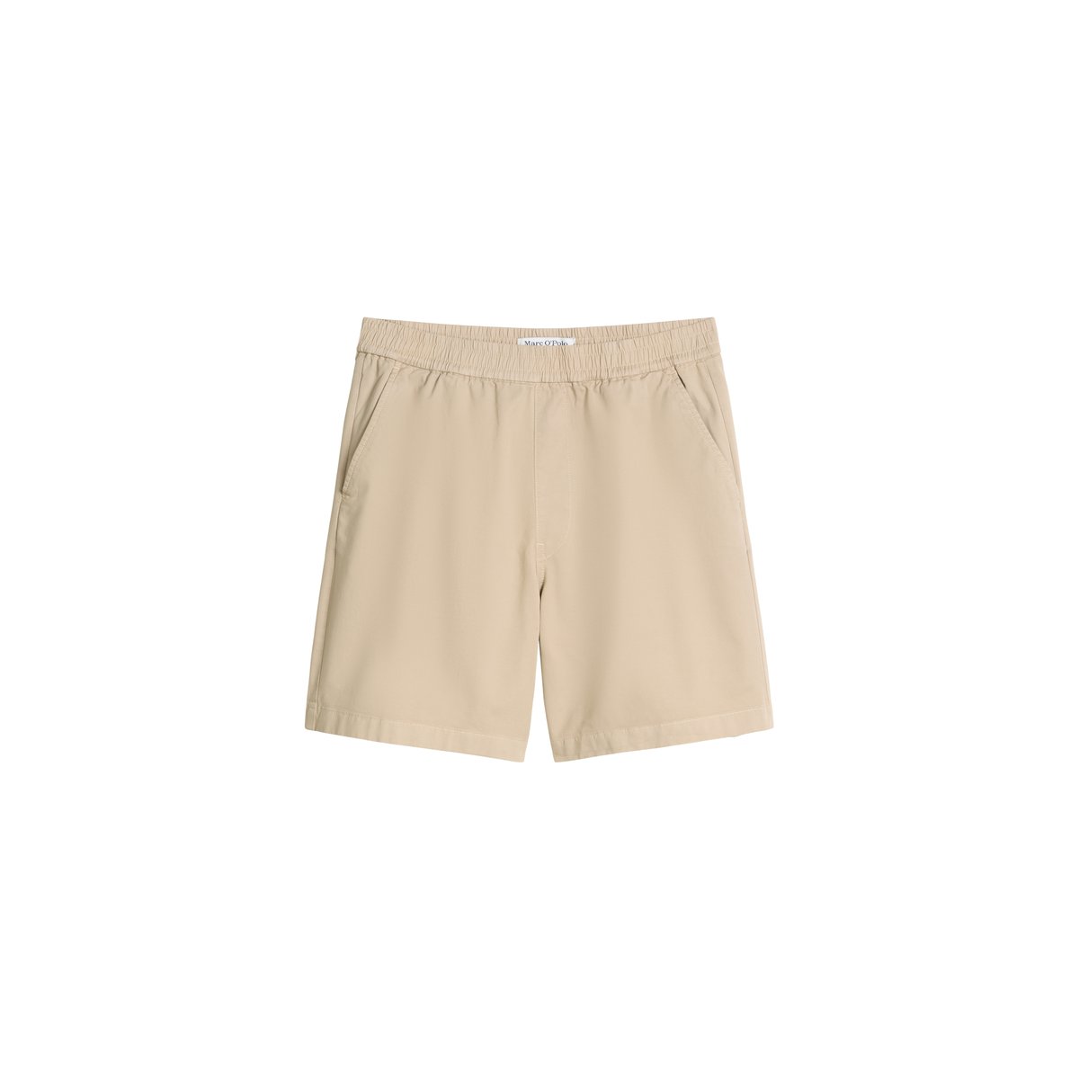 Short de jogging en sergé regular en sergé de coton bio élastique beige, MARC O’POLO DENIM