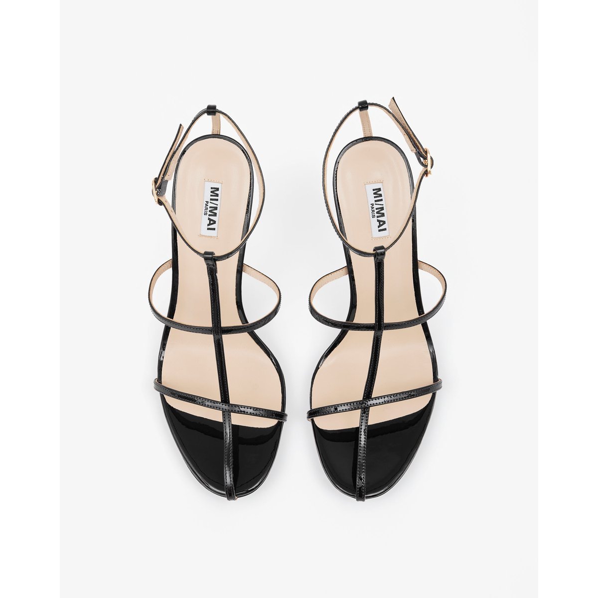 Sandales à brides en cuir verni GUPTA noir, MI MAI