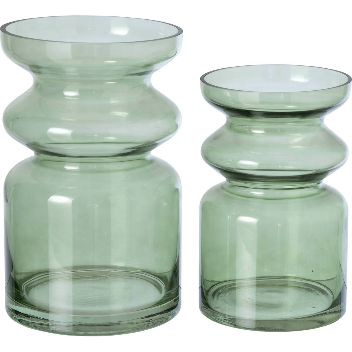 Vase en verre soufflé vert olive, RECOLLECTION