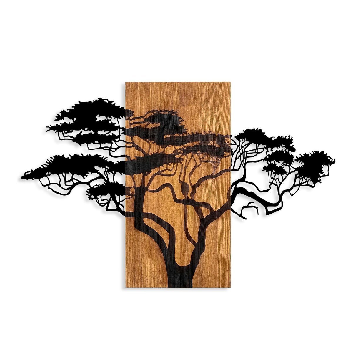 Décoration murale métal et bois – Acacia noir, PIER IMPORT