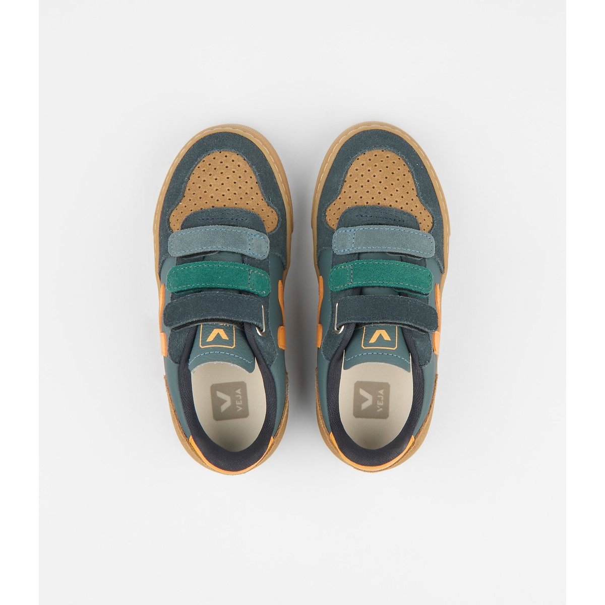 Kids Small V-10 Leather Trainers blue/brown, VEJA
