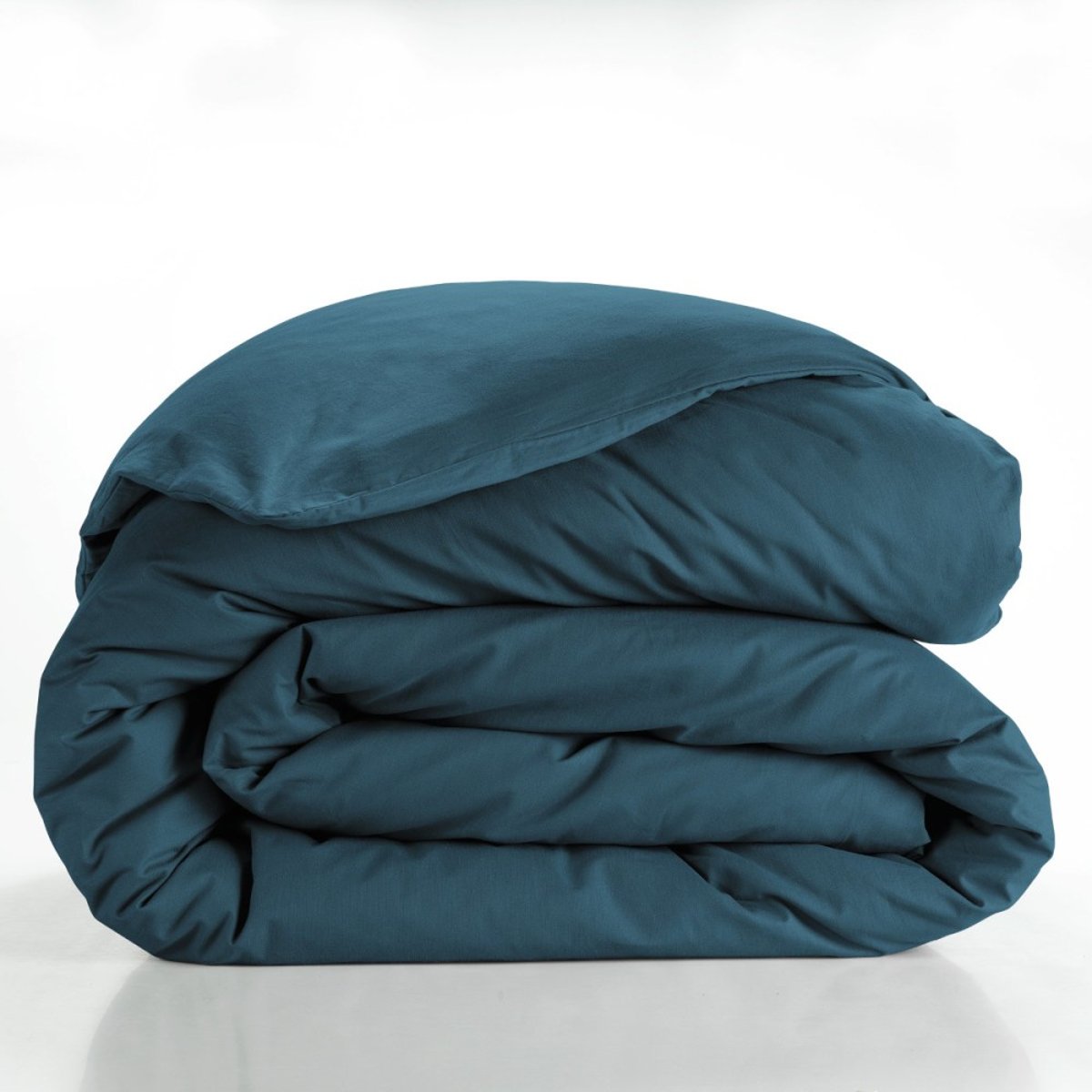 Housse de couette 2 personnes 240x220 100% coton 57fils bleu, DECORATIE