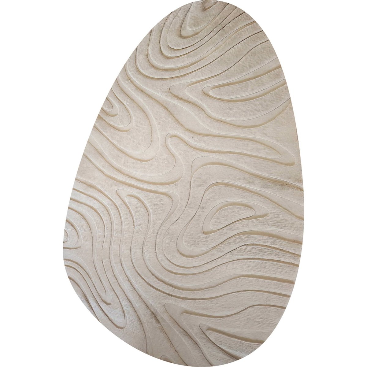 Tapis galet au relief organique beige, RECOLLECTION