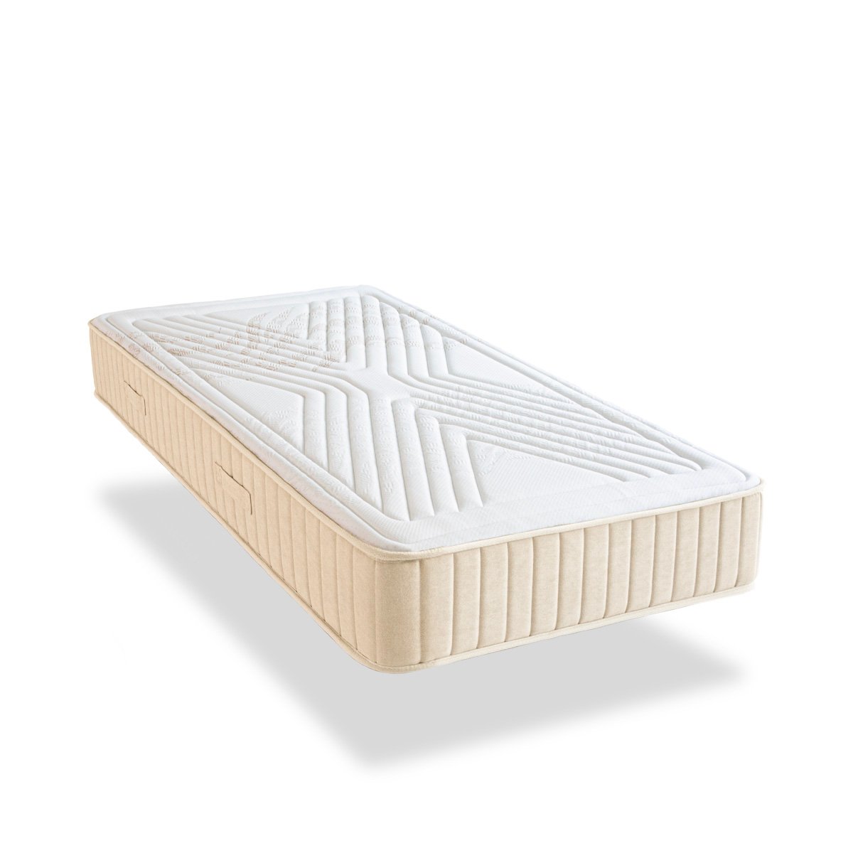 Ensemble Symphonie 2.0 90x200 cm Matelas Mousse + Sommier Bois beige, BELLECOUR