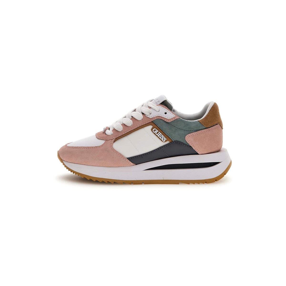 Baskets De Running Energy Cuir Mélangé rose, GUESS