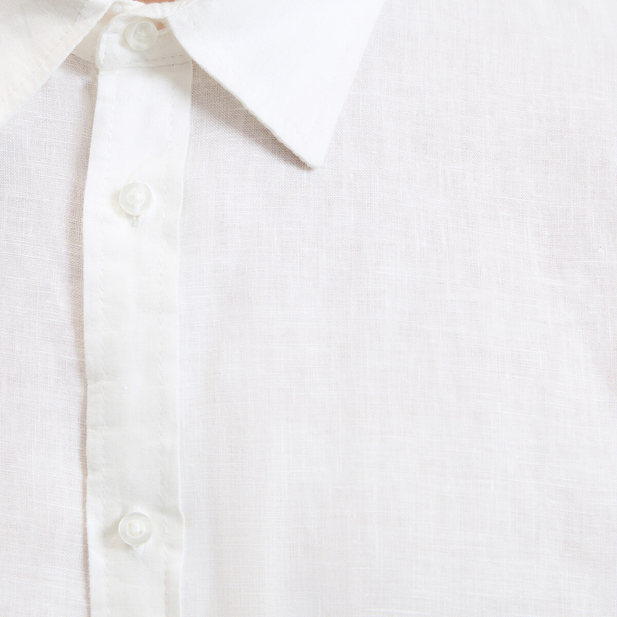 Camicia dritta in lino, Signature, CARL bianco, LA REDOUTE COLLECTIONS