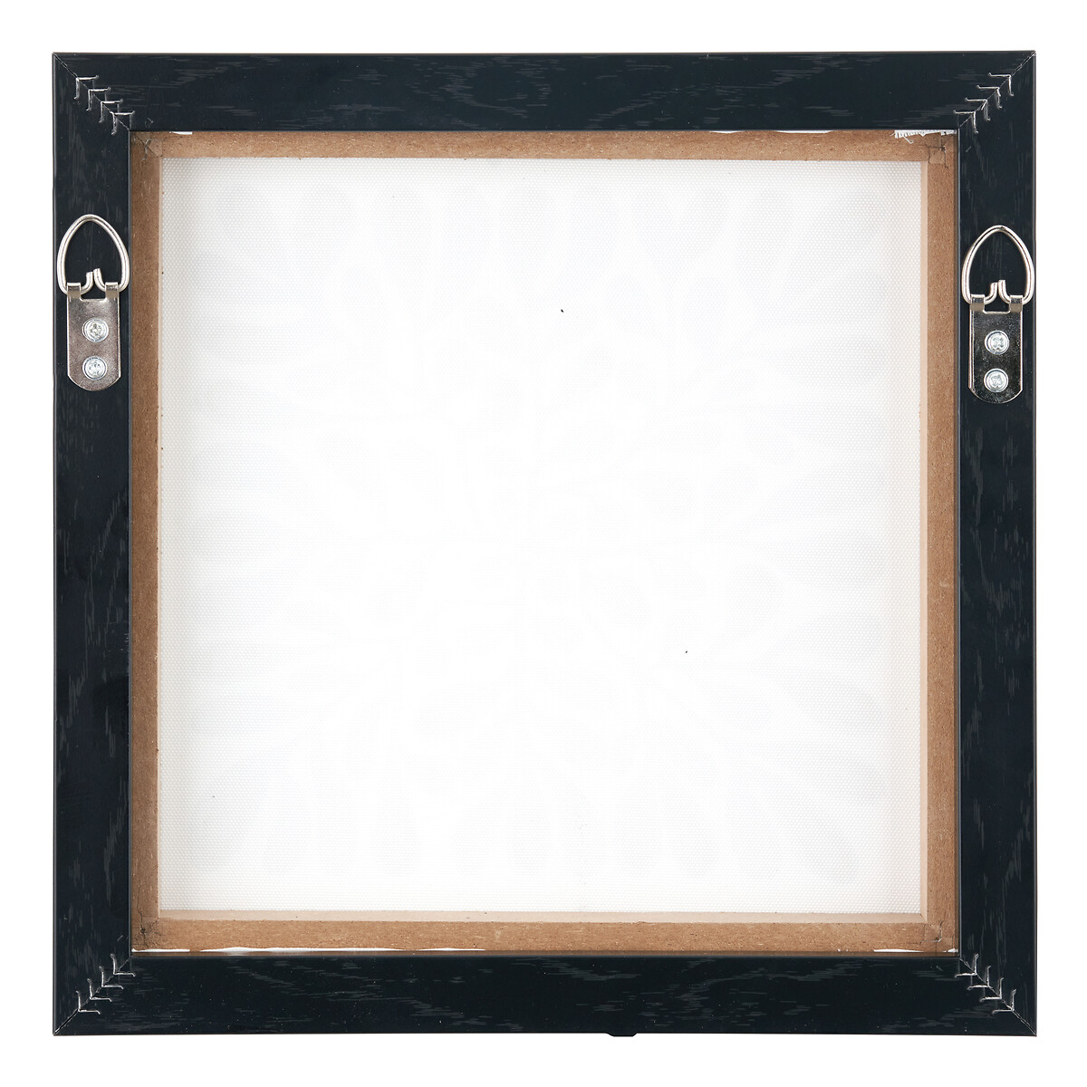 Set of 2 30 x 30cm Black Leaf Print Square Canvases with Black Frames black/white, ÉDITÉ