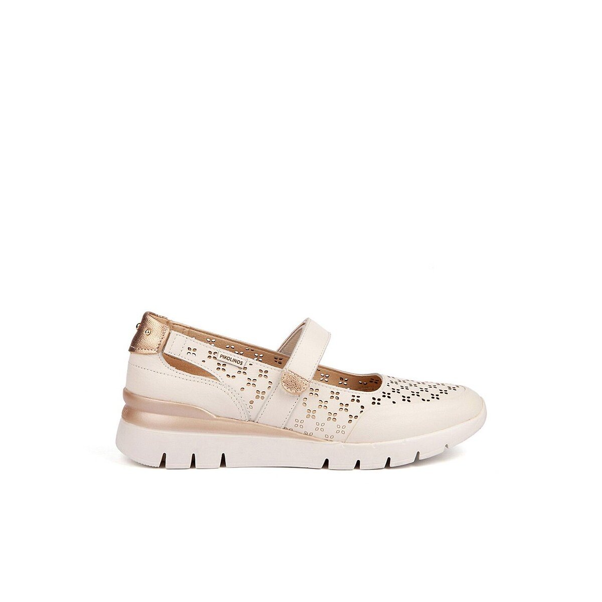 Cantabria Leather Wedge Mary Janes white, PIKOLINOS