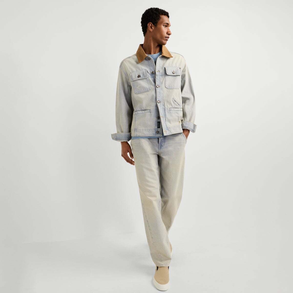 Helix - Jean Coupe Large, Taille Basse 12 oz gris rigide denim, PEPE JEANS