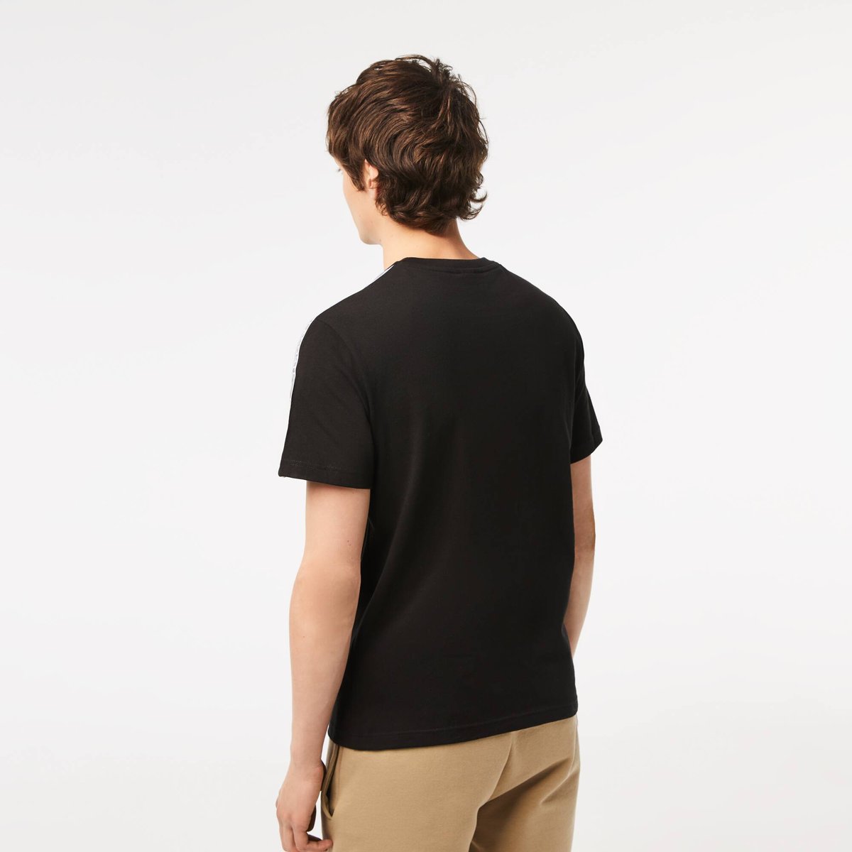 T-shirt regular fit avec bandes siglées contrastées noir-031, LACOSTE