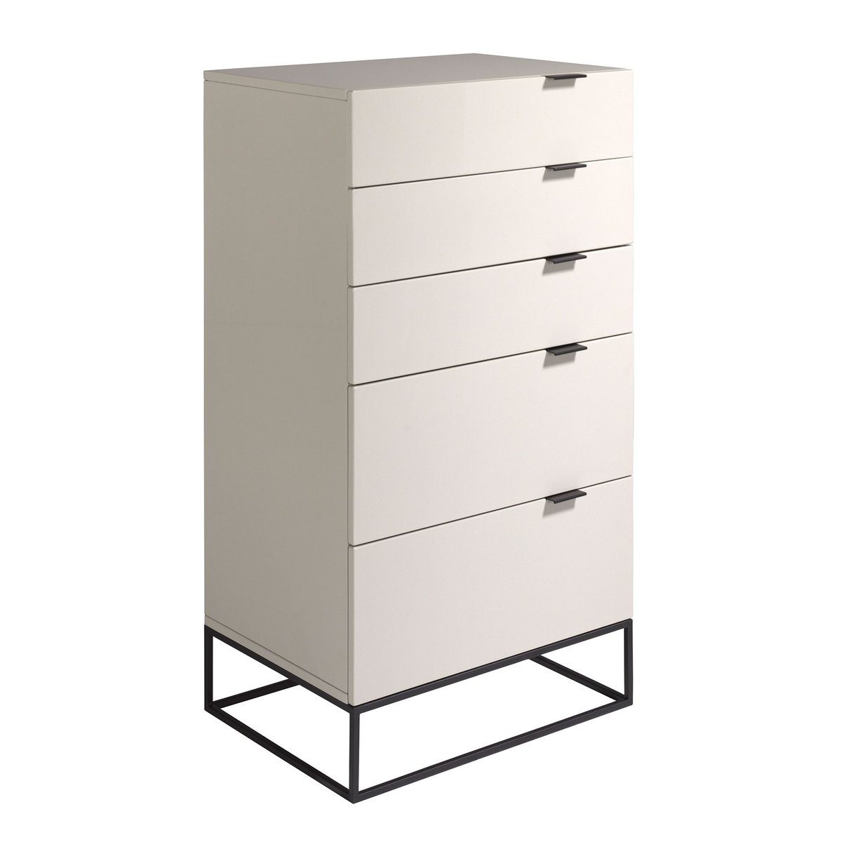 Chiffonnier bois gris et acier noir gris | noir, ANGEL CERDA