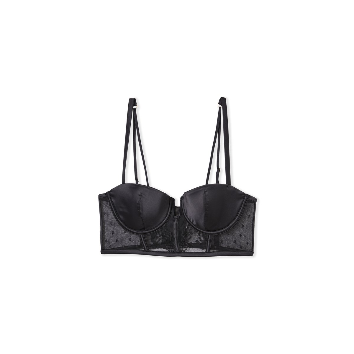 Soutien-gorge bustier en broderie ELOA noir, ETAM