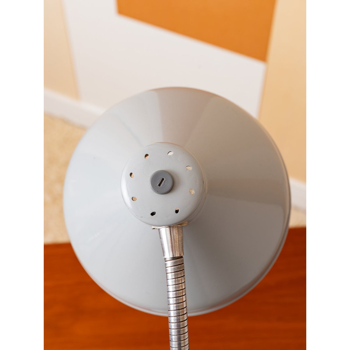 Lampe vintage industrielle émaillée grise Julia N°1067 - Bon état gris, DEBONGOUT