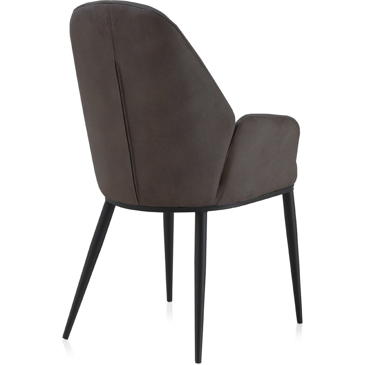 Fauteuil avec pieds en métal style moderne gris foncé pieds noirs, RECOLLECTION