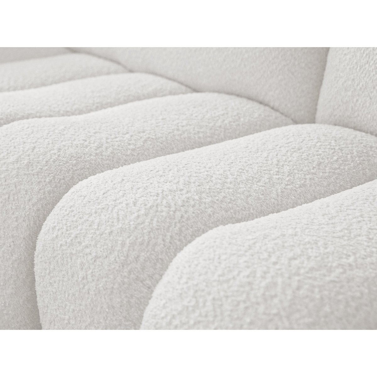 Canapé modulable 4 places en tissu bouclette, AZRA blanc, BOBOCHIC