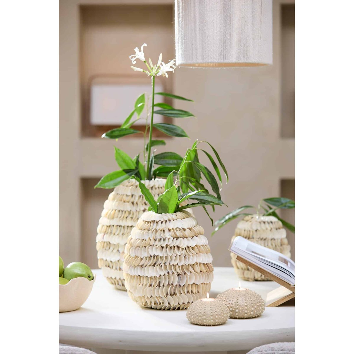 Vase Bambou SARRIA white, LIGHT & LIVING