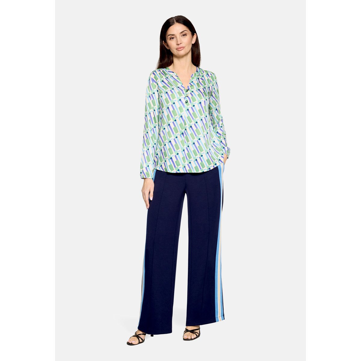 Blouse casual à boutons green/blue, CARTOON