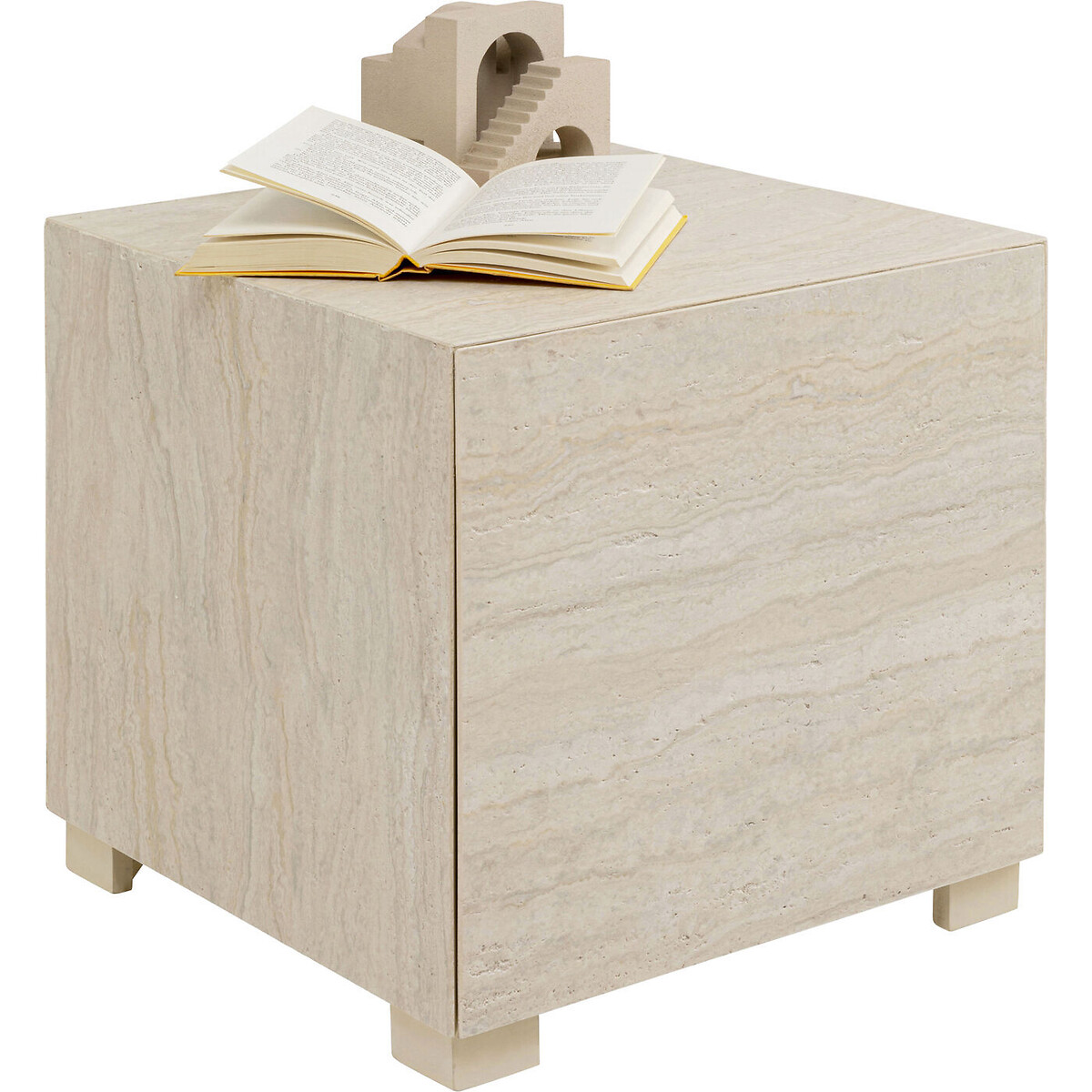 Beistelltisch Travertino Drawer 45x45cm beige, KARE DESIGN